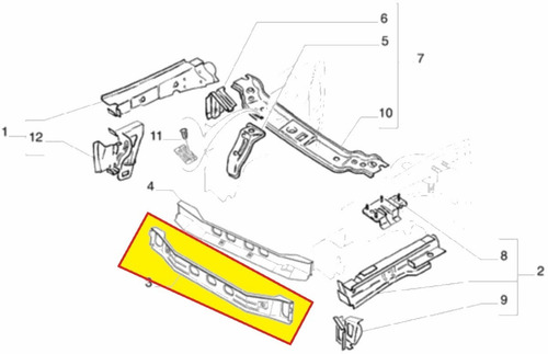 Imagen 5 de 8 de Refuerzo Travesaño Original Fiat Siena El 1.4 2013-2017