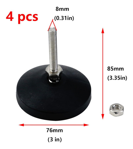 /para 4pc M8x50mm Pie Ajustable Para Muebles Pies