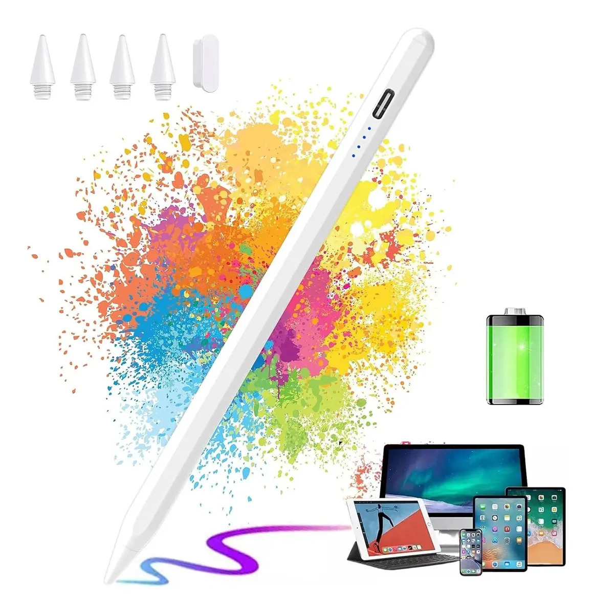 Stylus Pen Universal,Lápiz Stylus Capacitivo Alta Sensibilidad,Lapiz para iPad Precisión Sin Demora,Compatible con Varios Dispositivos de Pantalla Táctil Como Tablet y Teléfonos Móvile