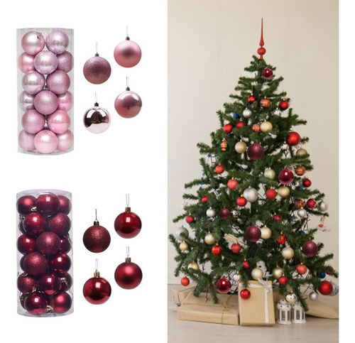 48 Piezas De Adornos Para Árboles De Navidad, Bolas De