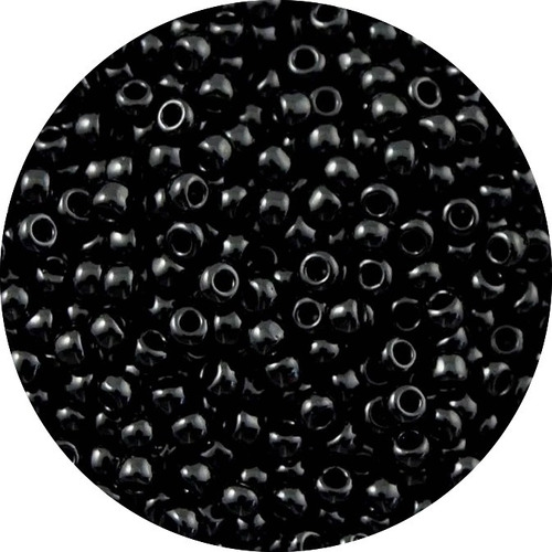 Mostacillas De Vidrio Color Negro Para Bijouterie - 100 Gr.