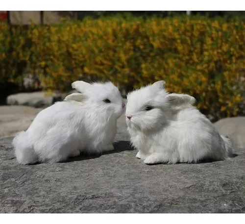 * Modelo Simulación Conejo Peluche Realista 22cm Blanco 2024