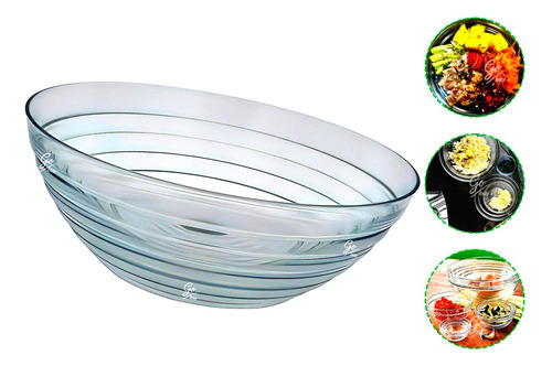 Tazon Transparente Bowl De Ensalada Mezclador 3 L Repostería