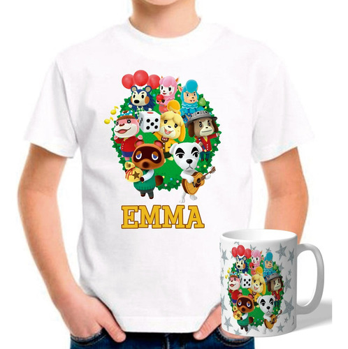 Remera Combo Con Taza Animal Crossing Personalizada