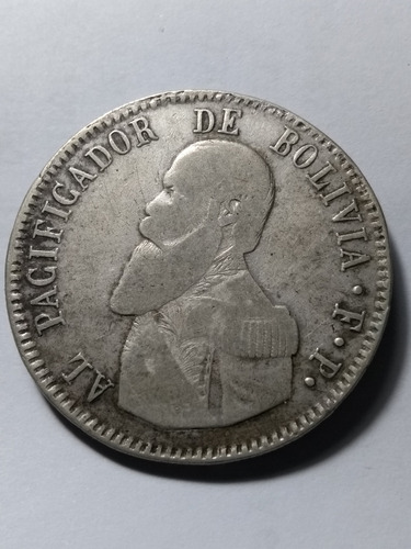 Moneda De Plata Un Melgarejo 1865