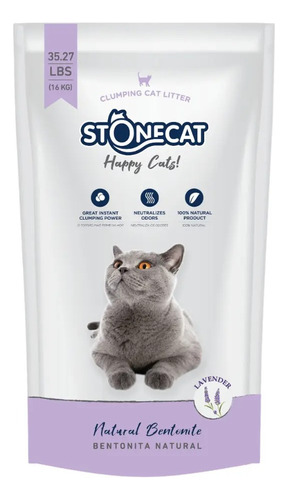 Piedras Sanitaria Aglomerante Stonecat Lavanda X 16 Kgs