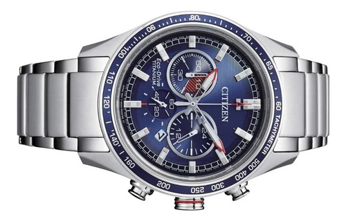 Reloj Hombre Citizen Ca4490-85l Crono Eco Agente Ofi M Color de la malla Plateado Color del bisel Plata Color del fondo Azul