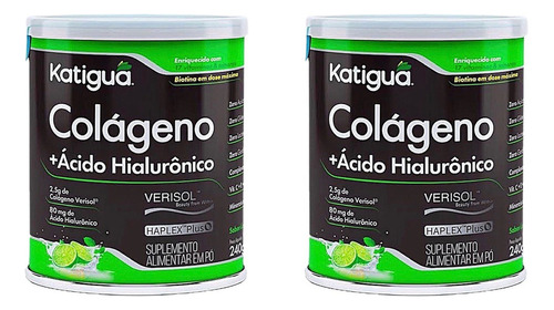 Kit 2 Colágeno Verisol + Ácido Hialurônico Sabor Limão 240g