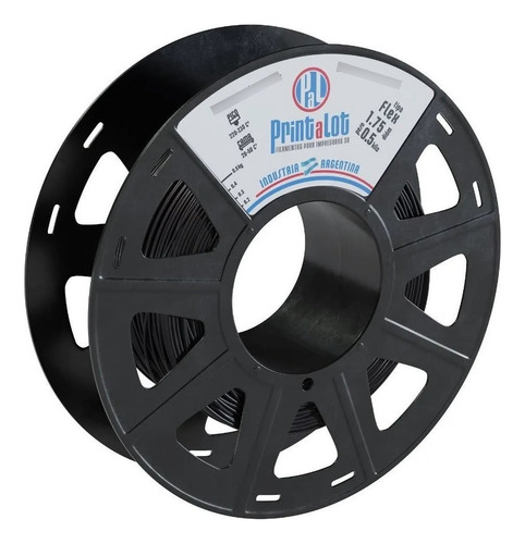 Filamento 3D flexível de 1,75 mm x 500 grs:: Printalot Color Negro