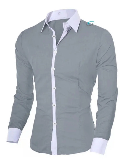 Camisa Gris Hombre | MercadoLibre 📦