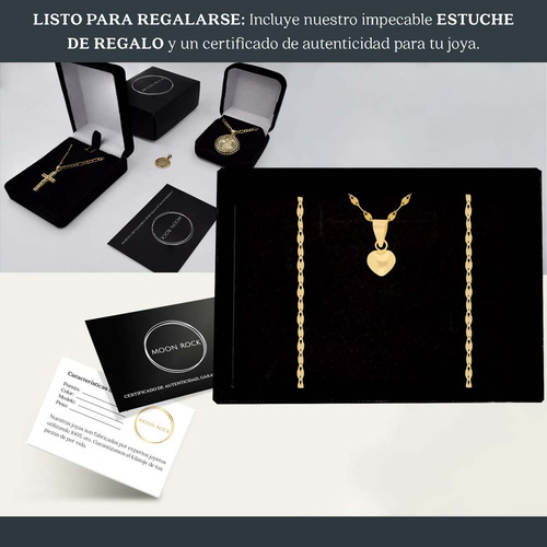 Dije Medalla Cadena Gargantilla Mujer Dama Corazón Oro 10k Mujer Cadena Italy Oro Puro 10 Kilates Regalo Novia Oro Joyería Fina Regalo Novia Medalla Oro Italiano Itlay 10k Italiana Grano De Café 10k Amarillo