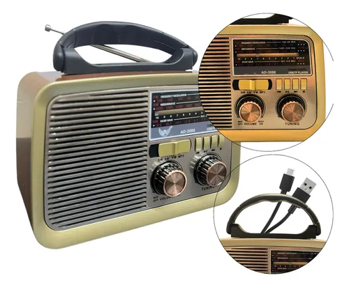Rádio Am Fm Antigo Retrô Vintage Antigo Bluetooth Pen Drive Usb Bluetooth Recarregável 110/220 Madeira 127/220v