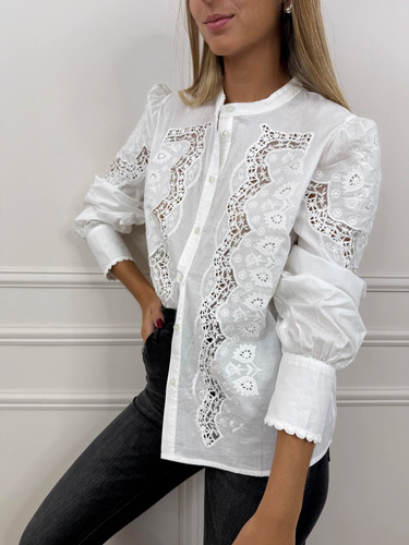 Camisa Blusa Importada Broderie Calada Hippie Chic Boho