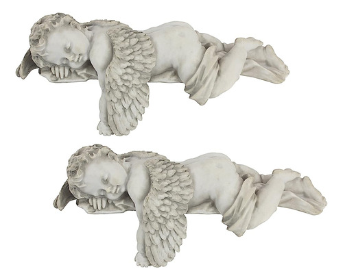 Diseño Toscano Sleepy Time Angel Statue: Set Of Two