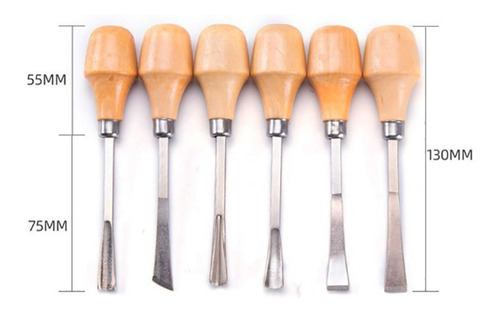 Set Gubias 6 Pzas Formon P/ Madera Carpintero Luthier S.