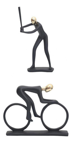 2x Figura Deportiva Escritorio Escultura Estante Mesa