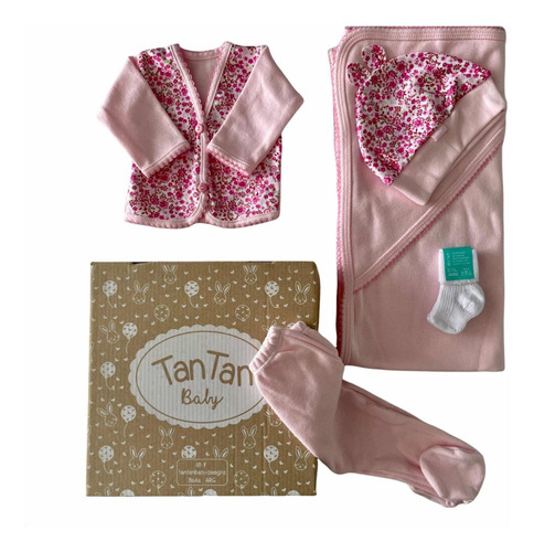Imagen 3 de 5 de Ajuar Bebe Set Regalo Nacimiento Con Caja 5 Prendas