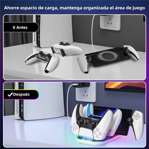 Estación De Carga 3 En 1 Para Ps Portal Y Controlador Ps5