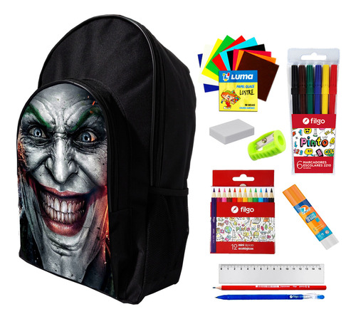 Super Combo Mochila + Utiles De Joker #333