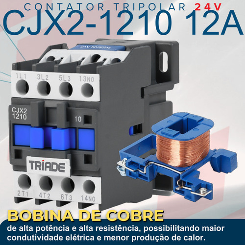 Contator Tripolar 12a Cjx2-1210 50/60 Hz