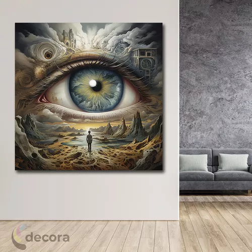 Pintura en lienzo de ojo colorido de arte abstracto, cuadros de pared para  sala de estar
