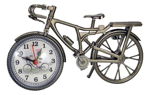 Reloj Despertador Vintage Con Patrón De Bicicleta Retro Con