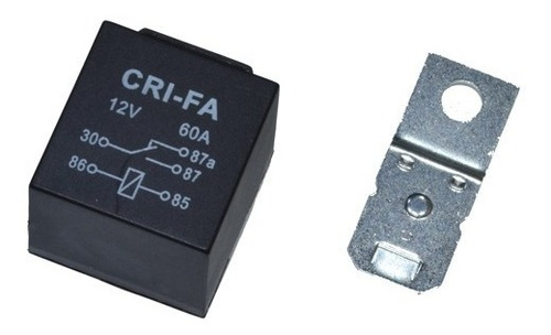 Imagen 2 de 5 de Relay Universal Inversor C/soporte 5 Terminales 60 Amp. 12v
