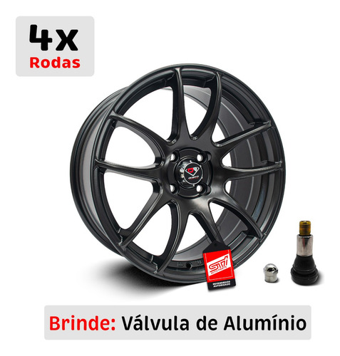 Jogo Roda Work Emotion Aro 17x7.5 4x100 Offset 35 Preto