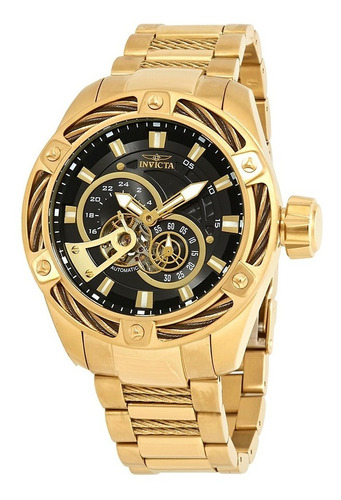 Invicta Bolt Automático Modelo 26775 Banhado Ouro 18k 