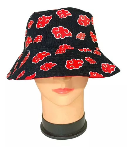 Chapéu Bucket Hat Naruto Akatsuki Nuvem Vermelha - Rosa