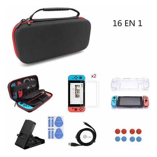 Kit De Accesorios Para Nintendo Switch 16 En 1 Funda Estuche
