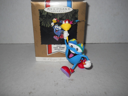 Ornamento Navideño Hallmark Izzy 1996 Mascot Adorno Navidad (Usado)