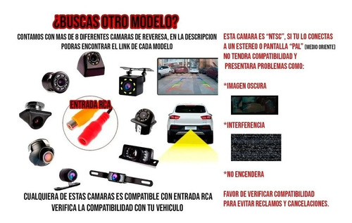 Imagen 4 de 10 de Camara De Reversa 170 Grados Rca Automatica Hd Universal