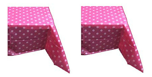 Sweet Online Deal Premium Plastic Table Cover Hot Pink & Whi