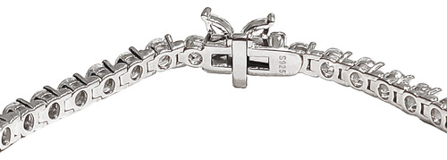 Pulseira Riviera De Prata Com Banho De Ródio E Zircônias