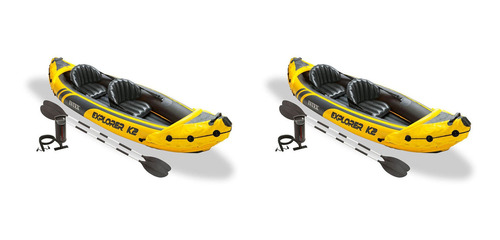 Set De 2 Kayaks Inflables Explorer K2 Intex Para 2 Personas