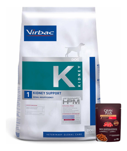 Alimento Perro Hpm (virbac) Kidney Support 12 Kg + Promo!