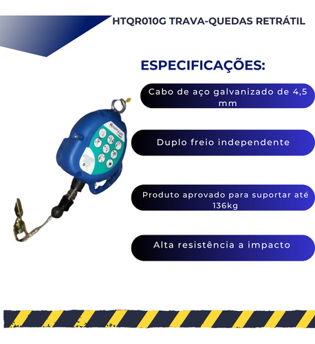 Trava-quedas Hercules Retrátil Aço 10m Galvanizado Htqr010g