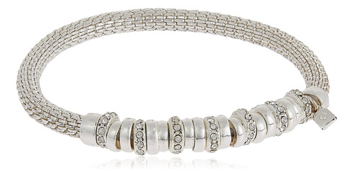 Nine West Pulsera En Caja Para Mujer Pave Heart Stretch, Di.