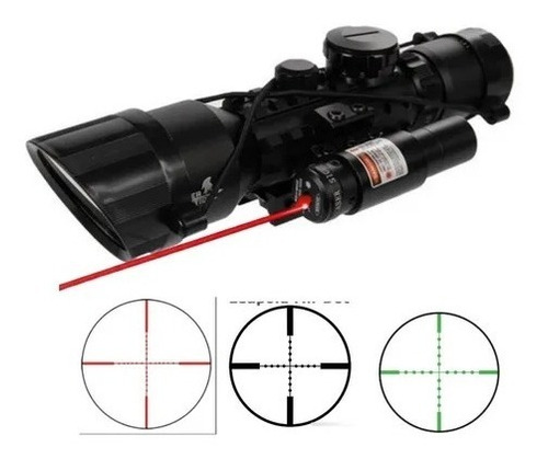 Mira Telescópica 3-10x42  Iluminacion Incluye Laser Mod 1405