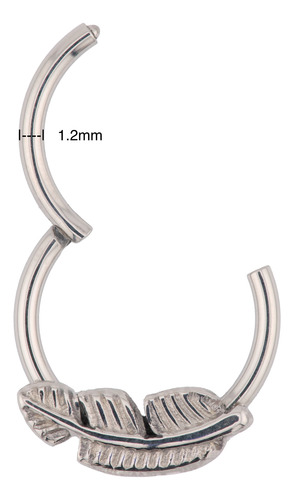 Clicker Septum Conch 16g Piercing De Titanio Con Pluma Hoja Diámetro Interno 10mm
