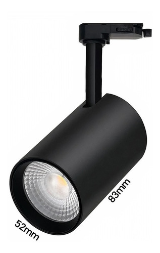 Imagen 2 de 9 de 4 Foco Riel Luz Cálida 7w 3000k + Riel Monofásico 1mt Negro