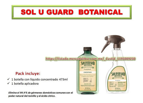 Sol U Guard Botanical Desinfectante Con Aplicador Melaleuca 