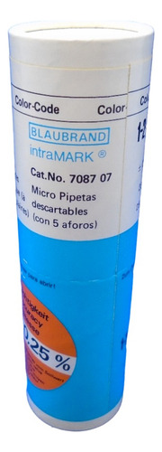 Micropipeta Desechable Con 5 Aforos(1, 2, 3, 4 Y 5 Ul) 125mm