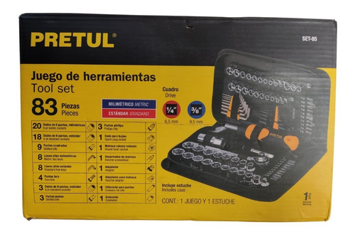 Imagen 2 de 3 de Juego De Herramientas Para Mecánico 83 Piezas 22984 Pretul