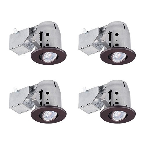 Kit De Iluminacin Empotrada Redonda Giratoria De 3puLG 4-pac