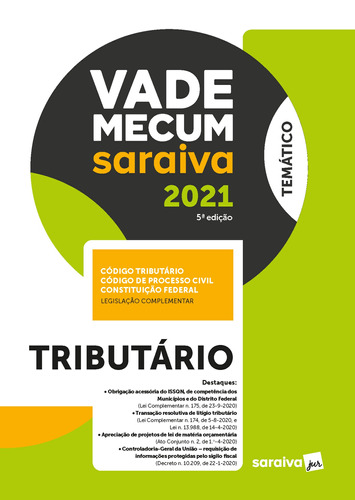 Vade Mecum Tributário - 5 ª Edição 2021, de Saraiva Educação. Editora Saraiva Educação S. A., capa mole em português, 2021