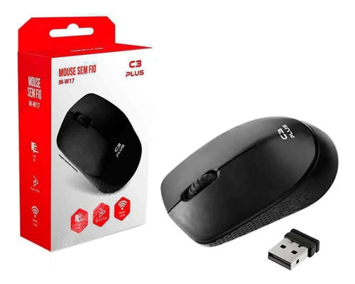 Mouse Sem Fio Para Smartv E Home Office C3 Plus Preto