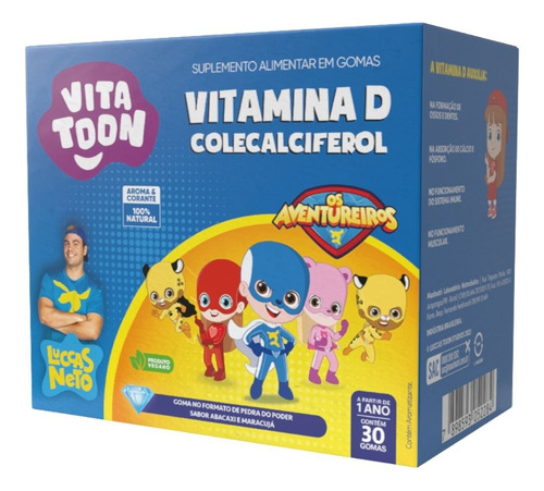 Vitamina D3 Kids Vitatton Luccas Neto 30 Gomas - Maxinutri