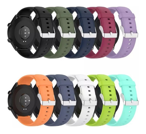 Malla Siliconada Lisa Para Nictom Smartwatch Nt16 Colores